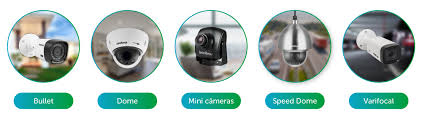 Diferentes modelos de câmeras de segurança